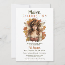 Convite Mabon Harvest Fall Equinox Retro Fairy