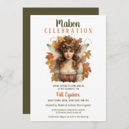 Convite Mabon Harvest Fall Equinox Retro Fairy