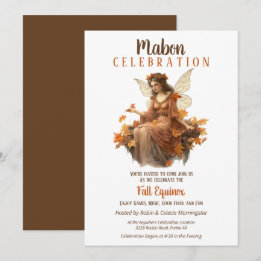 Convite Mabon Harvest Fall Equinox Retro Fairy