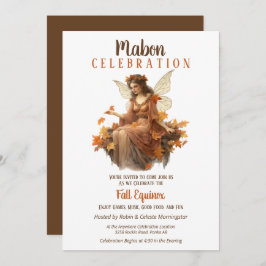 Convite Mabon Harvest Fall Equinox Retro Fairy