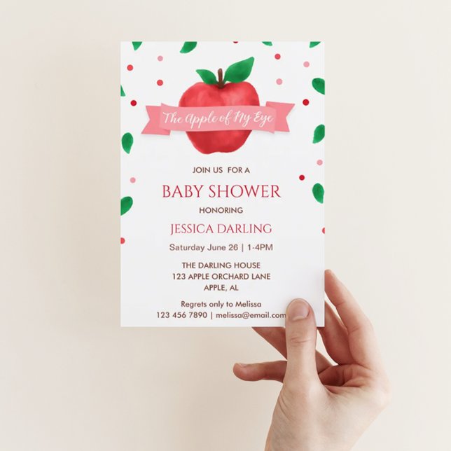 Convite Maçã de minha queda de olhos | Chá de fraldas de V (Criador carregado)