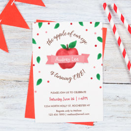 Convite Maçã de nossa primeira Festa de aniversário