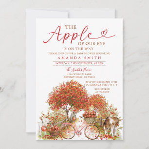 Convite Maçã do nosso Arco Chá de fraldas Laranja Gingham