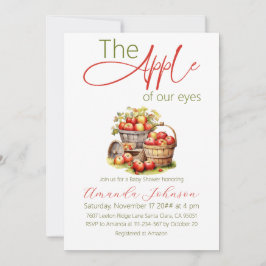 Convite Maçã do nosso Chá de fraldas de Cesta de Olhos
