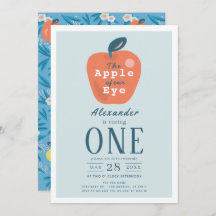 Maçã do nosso primeiro aniversario Azul Olho Menin