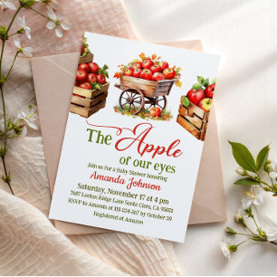 Convite Maçã dos Meus Olhos Cesta de Mercado de Outono Chá