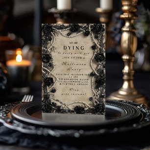 Convite Macabre Rosa Gothic Halloween