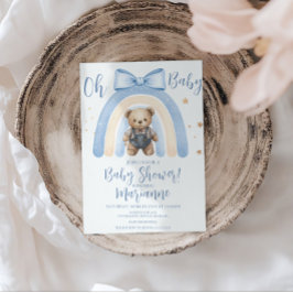 Convite Macacão de Urso Préppy para Menino Casual Churrasc