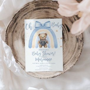 Convite Macacão de Urso Préppy para Menino Casual Churrasc