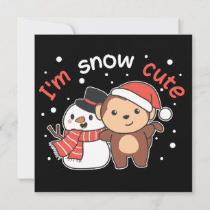 Convite Macaco Eu Amo Você Muito Neve Boneco de Neve Convi