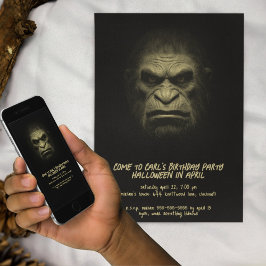 Convite Macaco Monstro Sombra Escura Festa de Aniversário