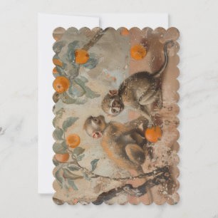 Convite Macacos - Dimensão do convite: 12,7 cm x 17,8 cm