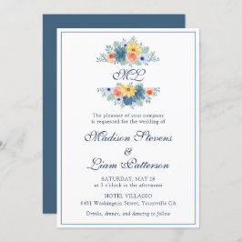 Convite Macarão Bonito Suculento Floral Elegante Monograma