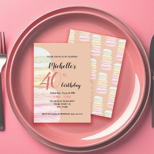 Convite Macarões Franceses pintados à mão