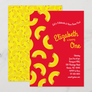 Convite Macaroni, primeiro aniversario do Mac e Cheese