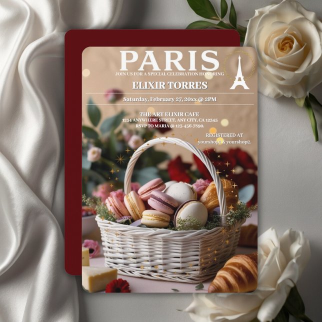 Convite Macarons de Padarias de Paris Revista Temática (Criador carregado)