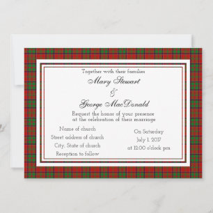 Convite MacDonald De Glencoe Scottish Wedding Invitation