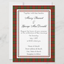 MacDonald De Glencoe Scottish Wedding Invitation