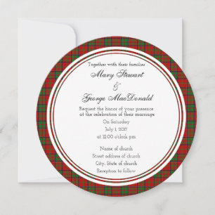 Convite MacDonald De Glencoe Scottish Wedding Round Invita