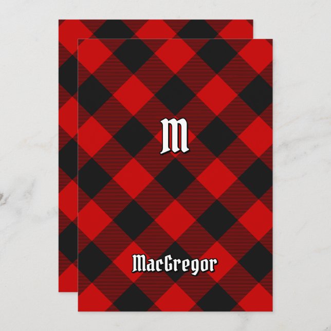 Convite MacGregor Rob Roy Tartan (Frente/Verso)