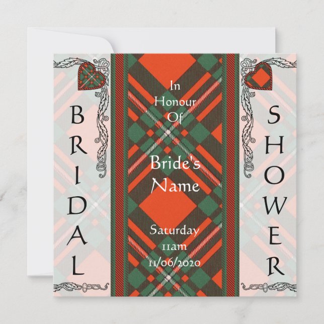 Convite MacGregor Scottish Tartan (Frente)