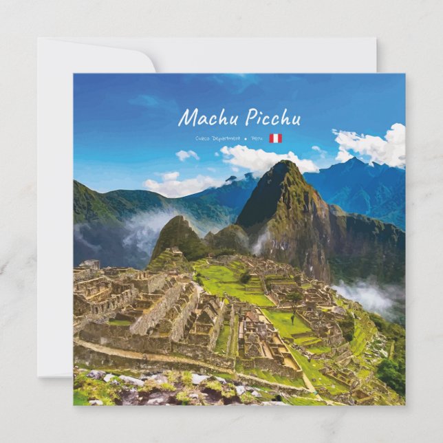 Convite Machu Picchu, Peru - Ruínas da Cidadela Inca (Frente)