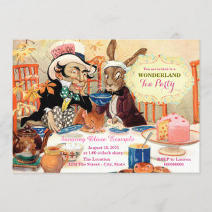 Convite Mad Hatter Tea Alice na Festa de aniversário das M