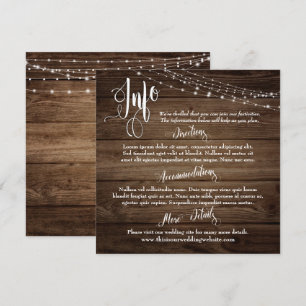 Convite Madalena Marrom Madeira c/ Luzes, Roteiro de Infor