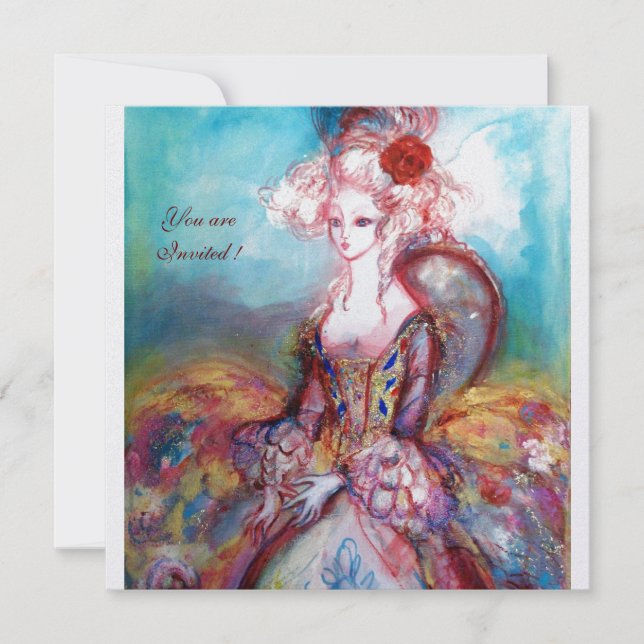 Convite MADAME POMPADOUR, Festa Dourada Clássica (Frente)