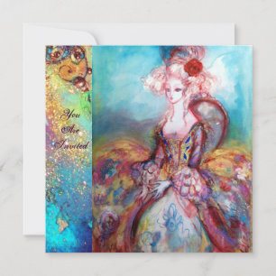 Convite MADAME POMPADOUR, Festa Dourada Clássica