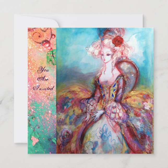 Convite MADAME POMPADOUR, Festa Dourada Clássica (Frente)