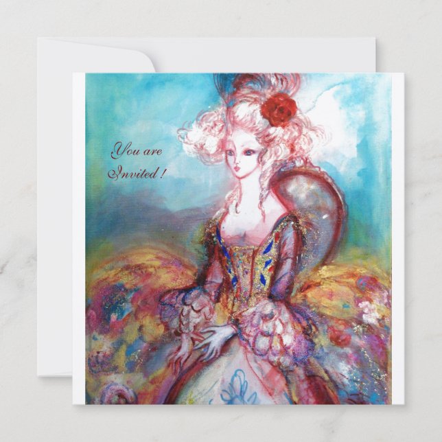 Convite MADAME POMPADOUR, Festa Dourada Clássica (Frente)