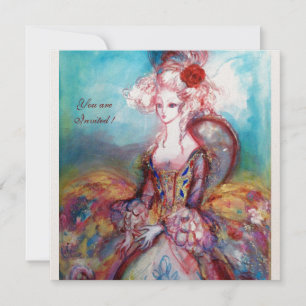 Convite MADAME POMPADOUR, Festa Dourada Clássica