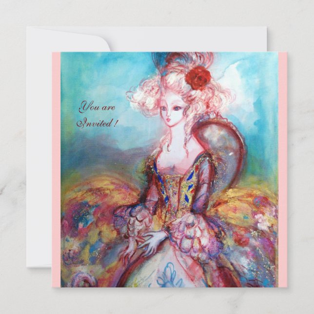 Convite MADAME POMPADOUR, Festa Dourada Clássica (Frente)