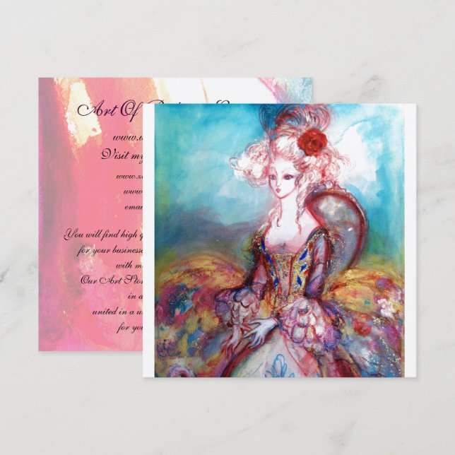 Convite MADAME POMPADOUR Prata Metálico (Frente/Verso)