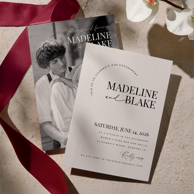 Convite MADDIE Engagement Party Invitation (Criador carregado)