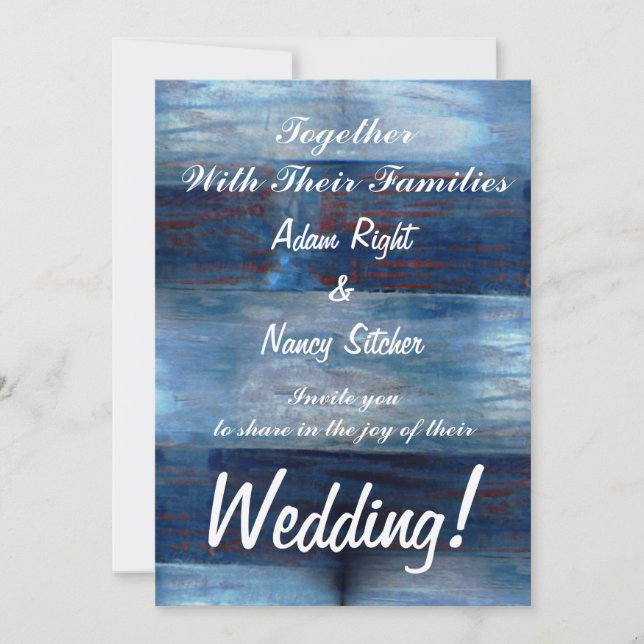 Convite Madeira Azul, Casamento Russo (Frente)