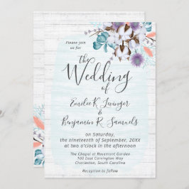 Convite Madeira Botânica Rústica De Algodão Do País Sul