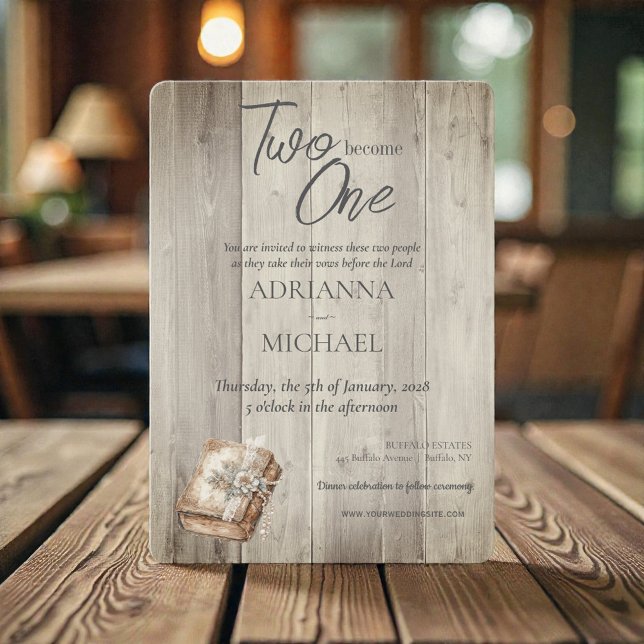 Convite Madeira Cristã Dois Tornar-se Um (Criador carregado)