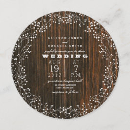 Convite Madeira de barno + Casamento redondo de respiração