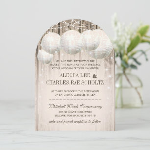Convite Madeira de celeiro debaixo das estrelas papel de c