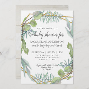 Convite Madeira de Chá de fraldas neutra