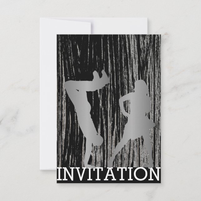 Convite Madeira de Cinza de prata Dança Dança Dico Hip Hop (Frente)