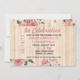 Convite Madeira floral elegante da guarnição do teste