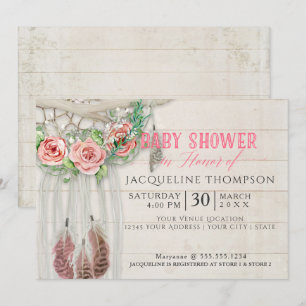 Convite Madeira ideal de Shiplap do coletor da menina BOHO