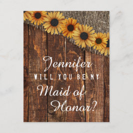 Convite Madeira Russa E Burlap Você Será Minha Madrinha de