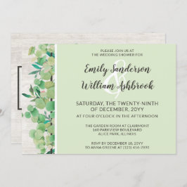 Convite Madeira russa e Chá de casamento botânico Eucalypt