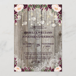 Convite Madeira russa e luzes de cordas rendas casamentos