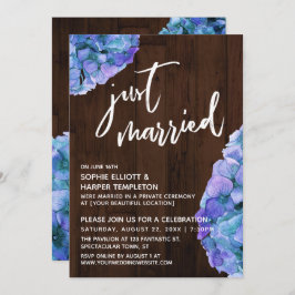 Convite Madeira russa e Recem casados de Hydrangea azul