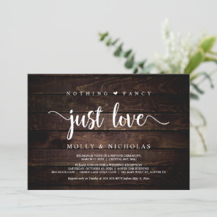 Convite Madeira Rústica, Casamento Simples, Nada de Luxo,